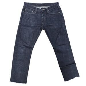 Standard Trade Cropped Straight Leg Dark Wash Jeans Selvedge Needle Fit  Size 31